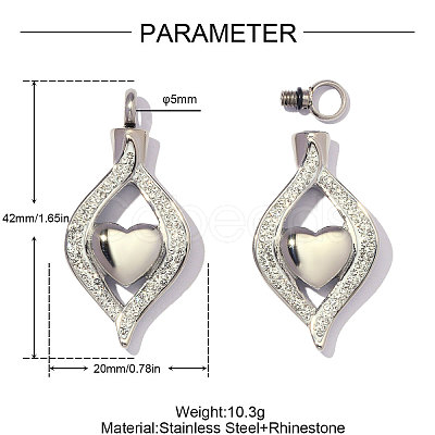 304 Stainless Steel witih White Enamel & Crystal Rhinestone Pendants SA-OY003-58P-01-1