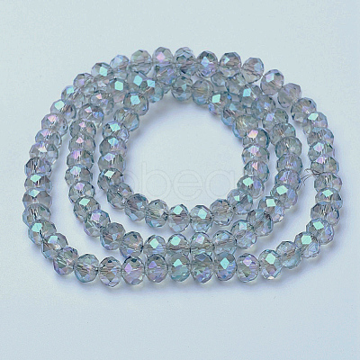Electroplate Transparent Glass Beads Strands EGLA-A034-T1mm-Y05-1