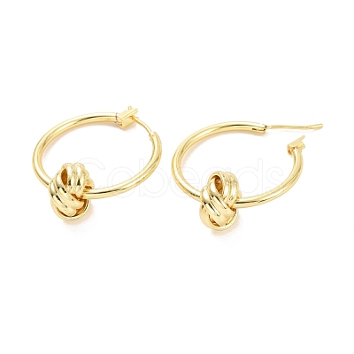 Brass Knot Hoop Earrings for Women EJEW-A072-19LG-1