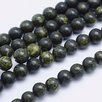 Natural Serpentine/Green Lace Stone Beads Strands G-P345-01-4mm-1
