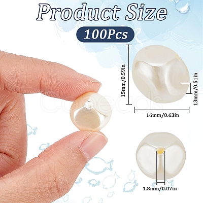 SUNNYCLUE 100Pcs ABS Plastic Imitation Pearl Bead KY-SC0002-04-1