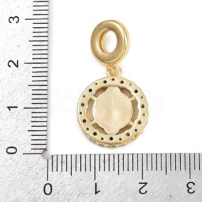 Brass Pave Colorful Cubic Zirconia European Dangle Charms KK-N271-26G-1