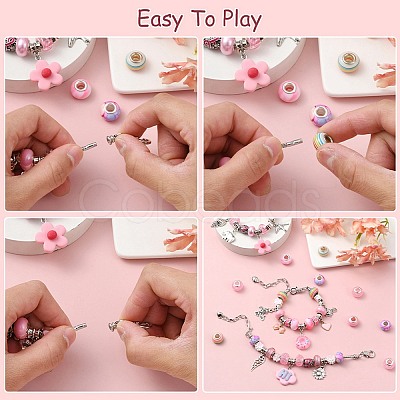 DIY Alloy Resin European Bracelet Making Kit DIY-FS0005-57-1