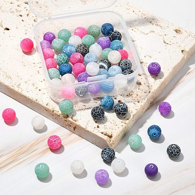 60Pcs 6 Colors Natural Weathered Agate Beads Strands G-FS0001-96-1