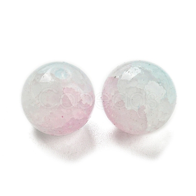 Transparent Spray Painting Crackle Glass Beads GLAA-L046-01A-03-1