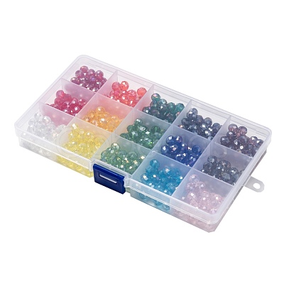 15 Colors Electroplate Glass Beads EGLA-X0006-02B-8mm-1