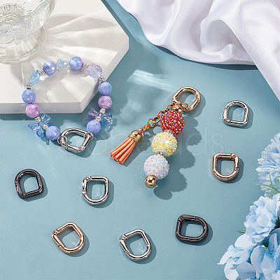 18Pcs 3 Colors Alloy Spring Gate Rings FIND-SC0014-07-1