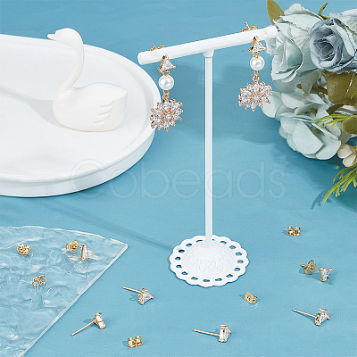 10Pcs Brass Stud Earring Findings KK-BBC0012-97-1
