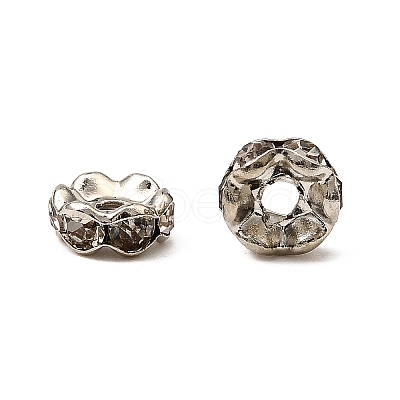 Brass Rhinestone Spacer Beads RB-A014-L6mm-01P-1