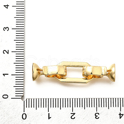 Rectangle Rack Plating Brass Fold Over Clasps KK-S508-16G-1