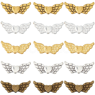 150Pcs 5 Colors Tibetan Style Alloy Angeltee Beads FIND-SC0009-30-1