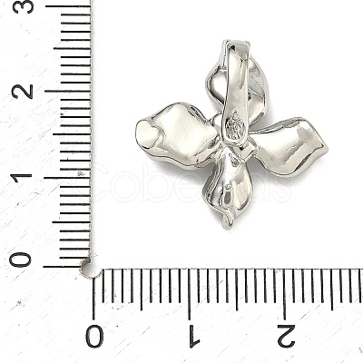 Flower Brass Micro Pave Cubic Zirconia Enhancer Shortener Bails KK-F934-07C-P-1