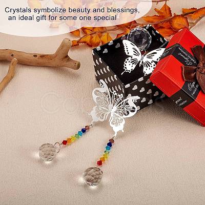 4Pcs 4 Style Glass Chandelier Suncatchers Prisms Chakra Hanging Pendant AJEW-SZ0002-27-1