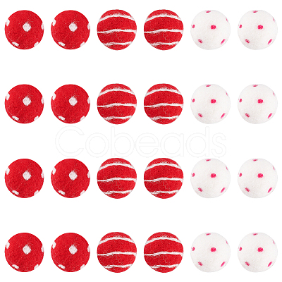 24Pcs 3 Style Craft Pom Pom for DIY Doll Keychain Hair Accessories DIY-FG0004-20-1