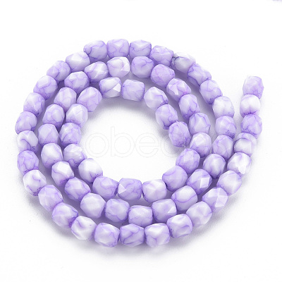 Opaque Baking Painted Glass Beads Strands EGLA-N006-008-A03-1