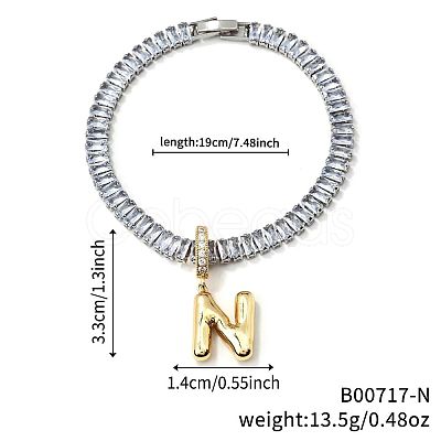 Fashionable Brass Charm Bracelets LI7211-14-1