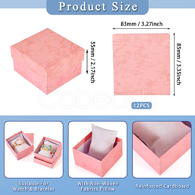 Square Paper Jewelry Bracelet Gift Boxes CON-TAC0010-91D-1