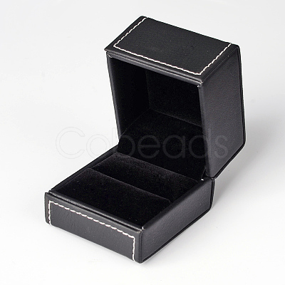 Rectangle Imitation Leather Ring Boxes LBOX-F001-04-1