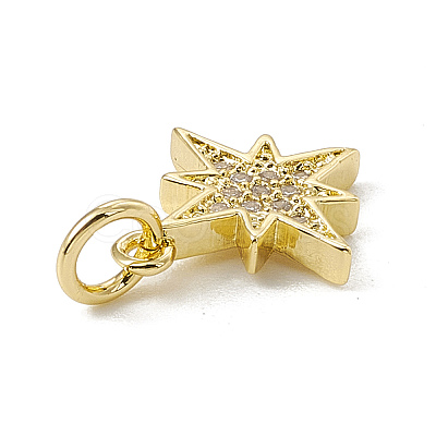 Brass Micro Pave Cubic Zirconia Charms ZIRC-F132-02G-1