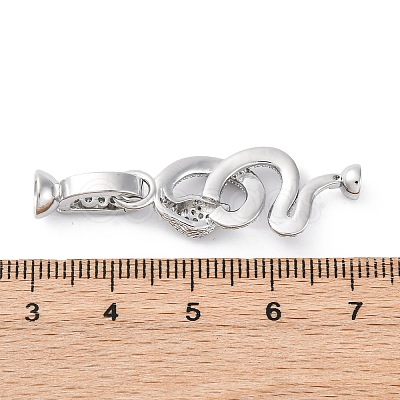 Brass Micro Pave Cubic Zirconia Fold Over Clasps KK-D360-13P-1