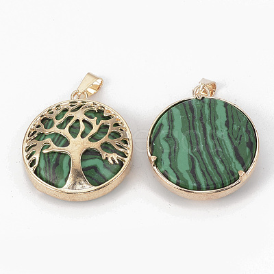 Synthetic Malachite Pendants G-S292-10A-G-1
