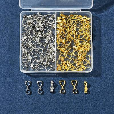 100Pcs 2 Colors Brass Ice Pick Pinch Bails IFIN-FS0001-48-1