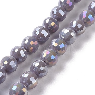 Electroplate Glass Beads Strands GLAA-E036-13-M-1