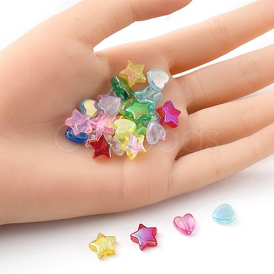 100Pcs 2 Styles Transparent Acrylic Beads OACR-YW0001-49-1