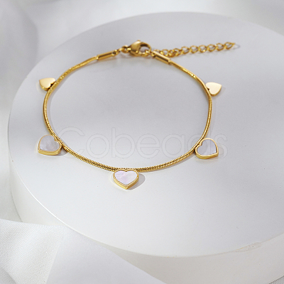 Elegant Stainless Steel Heart Charm Bracelets YI5827-2-1