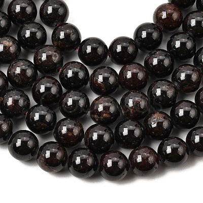 Natural Garnet Gemstone Beads Strands G-R263-9mm-1