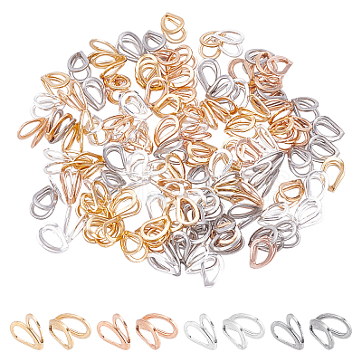 120Pcs 4 Color 304 Stainless Steel Pendant Bails STAS-UN0023-98-1