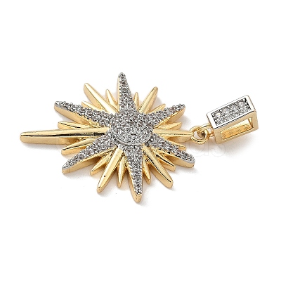 Brass Micro Pave Cubic Zirconia Pendants KK-F909-01G-01-1