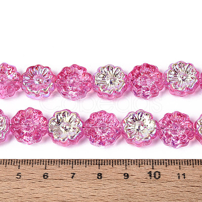 Electroplate Transparent Glass Beads Strands EGLA-N055-01D-1
