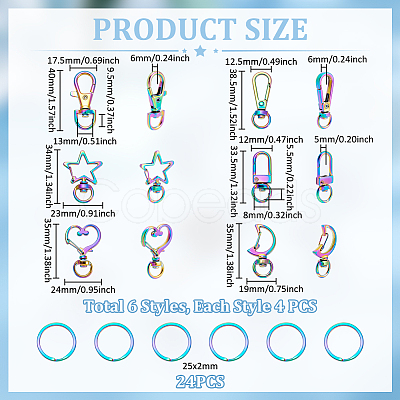 24Pcs Alloy Swivel Clasps FIND-UN0007-80-1