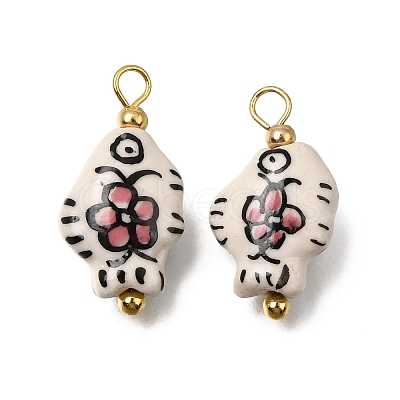 Handmade Porcelain Pendants PR-CBA0027-06G-02-1