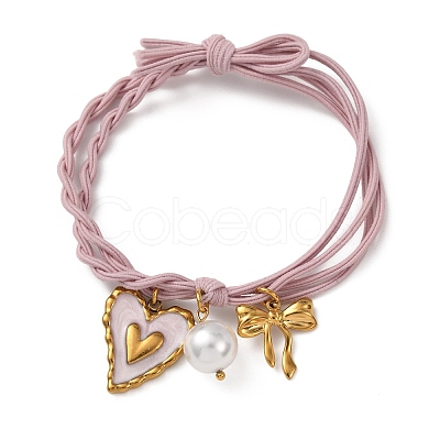 304 Stainless Steel Enamel & Resin Charms Bracelets BJEW-B170-01G-02-1