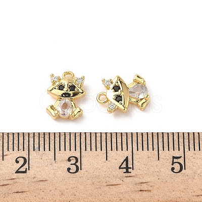 Brass Micro Pave Cubic Zirconia Charms KK-D504-18G-1