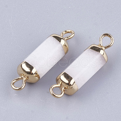 Electroplate Natural  White Jade  Links connectors G-S344-01K-1