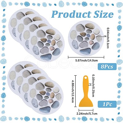 8Pcs PEVA Bathtub Anti-slip Stickers with Scraper DIY-SP0006-68-1