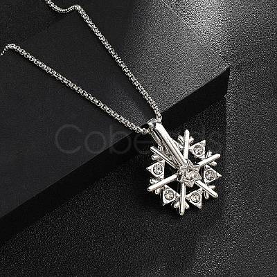 Zinc Alloy with Rhinestone Pendant Necklaces NJEW-M211-15P-01-1