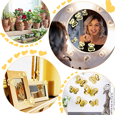 3Set 3D Butterfly PVC Mirrors Wall Stickers DIY-CN0001-85C-1