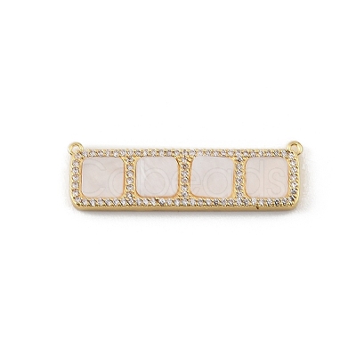Brass Micro Pave Clear Cubic Zirconia Connector Charms CU-CBA30E8-01G-B02-1