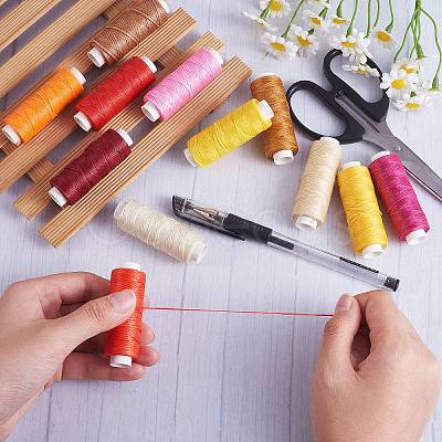 12Rolls 12 Colors Waxed Polyester Cord YC-SZ0001-03C-1