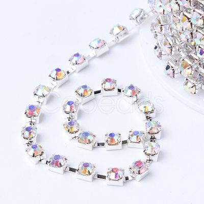 Brass Rhinestone Strass Chains CHC-T002-SS16-02S-1