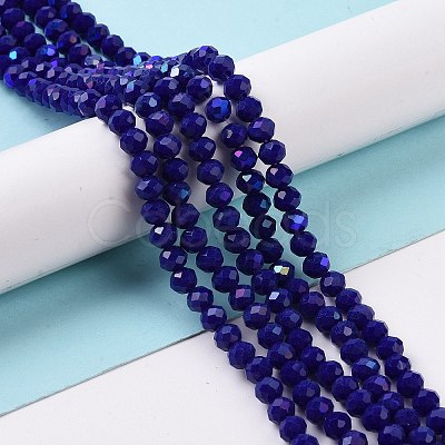 Electroplate Opaque Solid Color Glass Beads Strands EGLA-A034-P2mm-L12-1