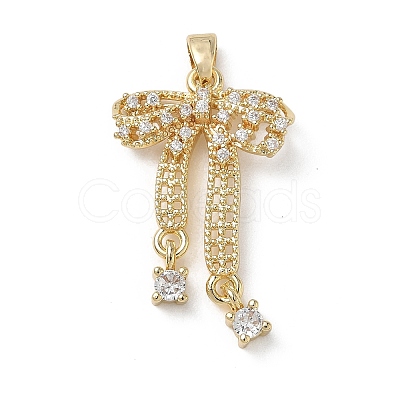 Brass Micro Pave Clear Cubic Zirconia Pendants KK-A299-12G-1