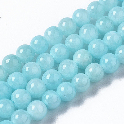 Natural Dyed Yellow Jade Gemstone Bead Strands X-G-R271-4mm-Y04-1