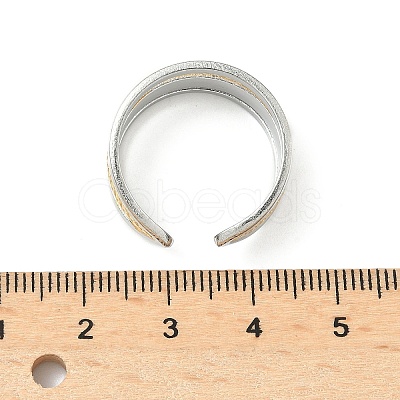 304 Stainless Steel Double Color Cuff Rings RJEW-S635-01GP-A-1