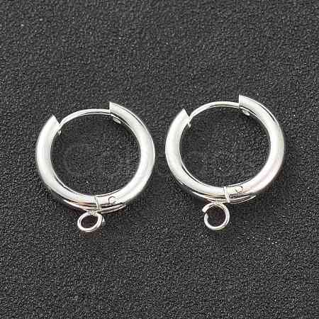 201 Stainless Steel Huggie Hoop Earring Findings STAS-P283-01D-S-1