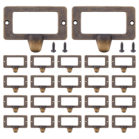 25Pcs Rectangle Zinc Alloy Label Frame Card Holder AJEW-FH0008-75D-1